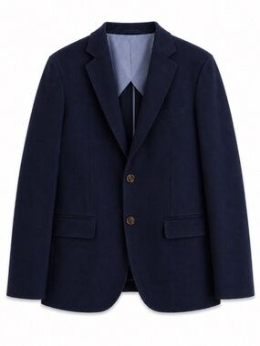 Club Room Navy Blue Piqué Cotton 2-Button Blazer – Size Medium EUC